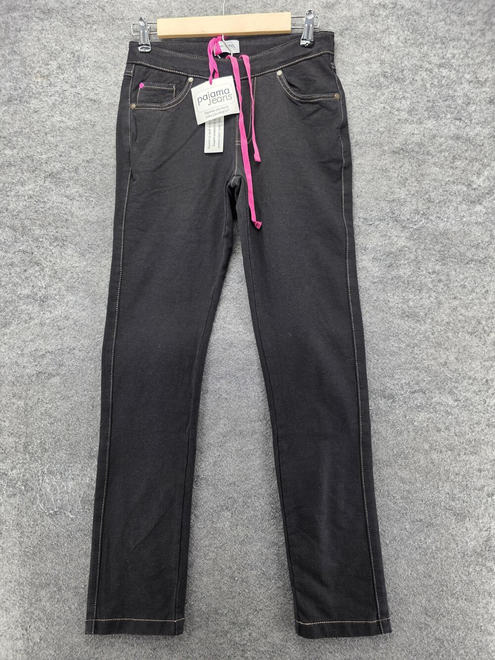 Pajama Jeans Jeans Womens XS Black Straight Mid Rise Stretch Denim 30.5 Inseam